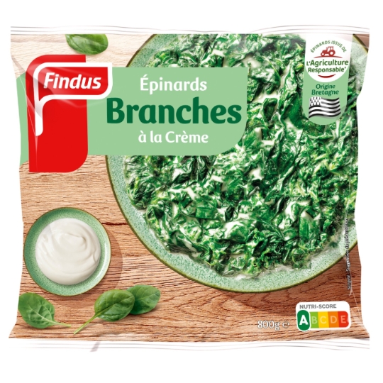 Épinards en branches à la crème fraîche  FINDUS