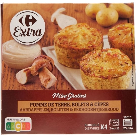 Mini Gratins Pomme de Terre Bolets et Cèpes CARREFOUR EXTRA