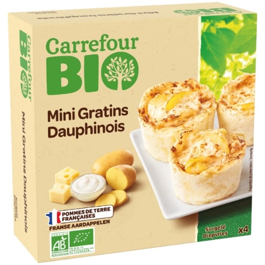 Plat cuisiné  mini gratins dauphinois Bio CARREFOUR BIO