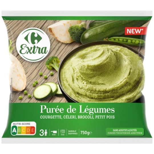 Purée de 4  légumes verts CARREFOUR EXTRA