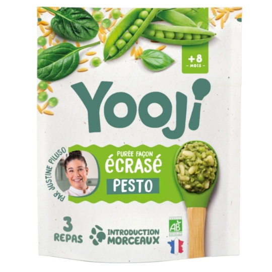 Plat bébé Dès 8 mois Purée Morceaux Ecrasé Pesto Bio YOOJI