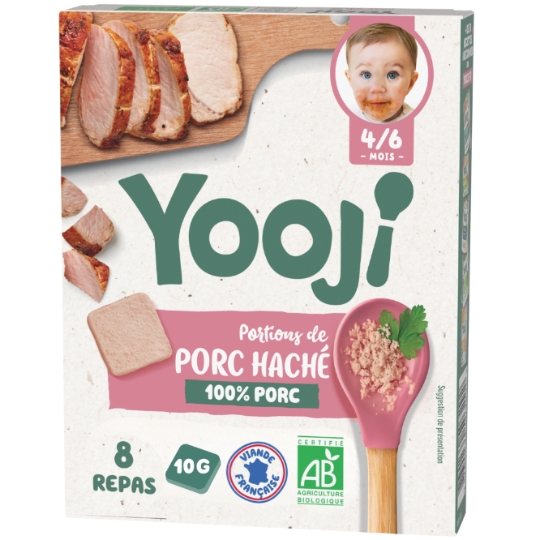 Plat bébé Dès 4/6 mois Hachés de Porc Bio YOOJI