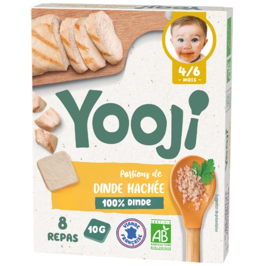 Plat bébé Dès 4/6 mois Hachés de Dinde Bio YOOJI