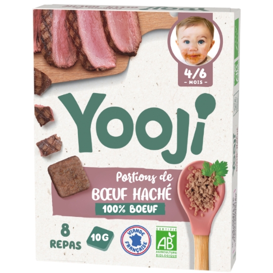 Plat bébé Dès 4/6 mois Hachés de Boeuf Bio YOOJI