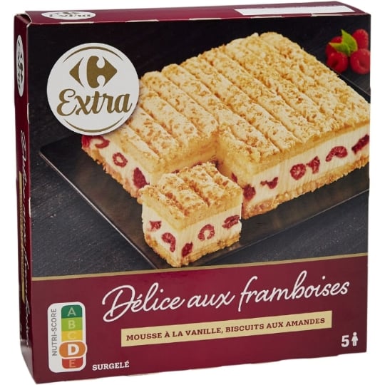 Dessert glacé Délices aux framboises CARREFOUR EXTRA