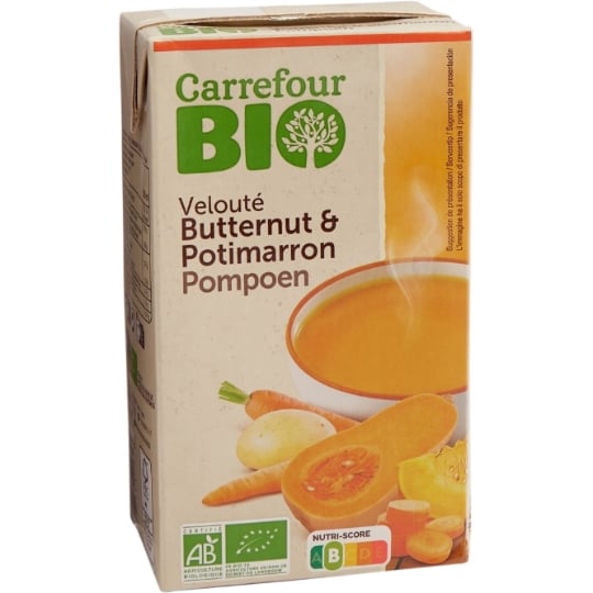 Soupe Velouté Butternut et Potimarron Bio CARREFOUR BIO