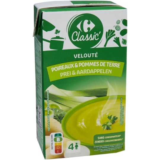 Soupe Velouté Poireaux Pommes de Terre CARREFOUR CLASSIC'