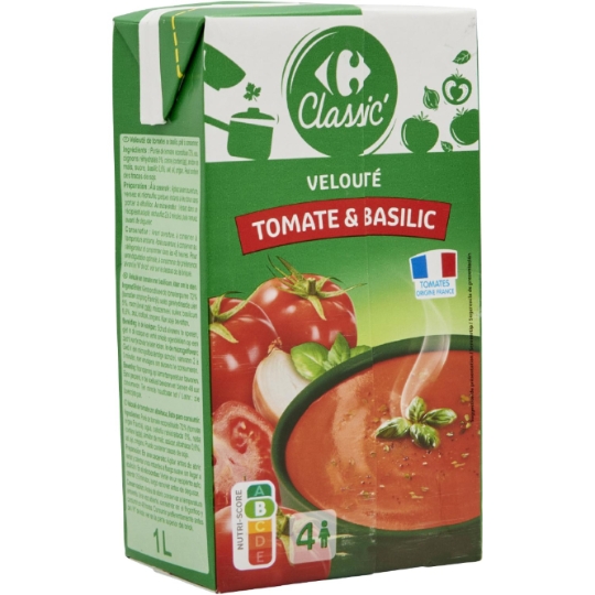 Velouté de tomates au basilic de tomate et basilic CARREFOUR CLASSIC'