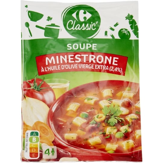 Soupe Déshydratée Minestrone à l'Huile d'Olive CARREFOUR CLASSIC'