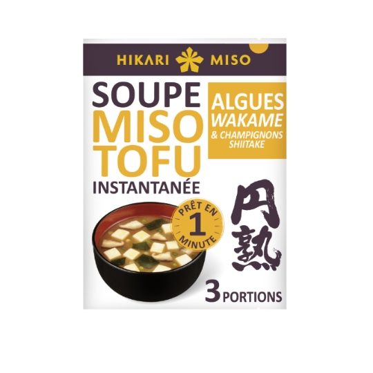 Soupe Instantanée Miso Tofu Algues Wakame et Champignons Shiitaké HIKARI MISO
