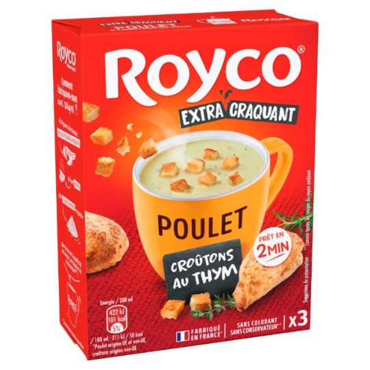 Soupe Déshydratée Poulet Croûtons et Thym Sans Conservateur ROYCO