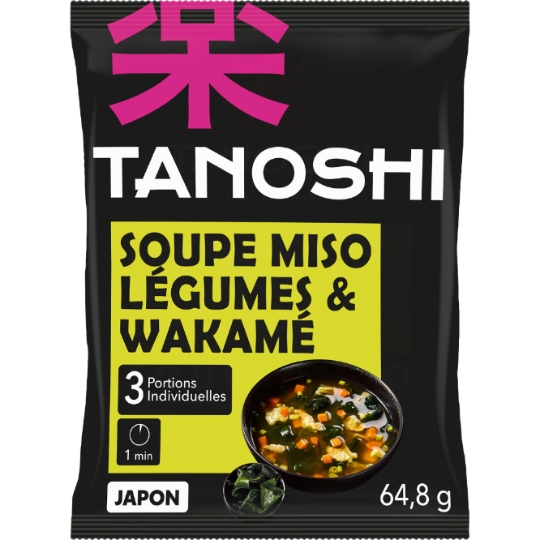 Soupe Instantanée Miso Légumes Wakamé TANOSHI