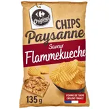 Chips de pommes de terre paysanne, saveur flammekueche, pommes de terre origine France CARREFOUR ORIGINAL