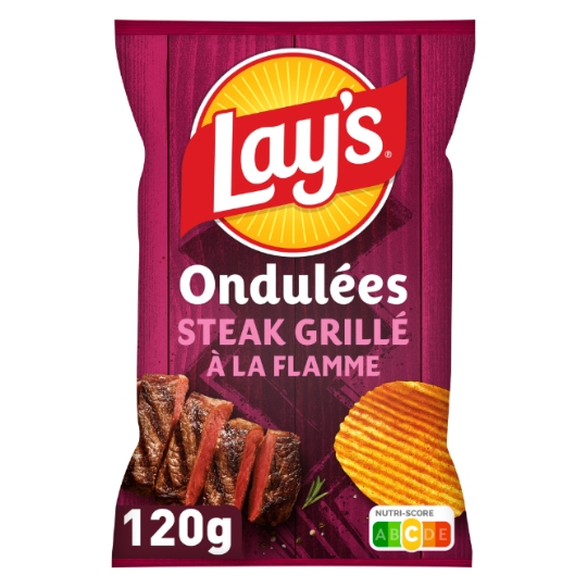 Chips Ondulées Saveur Steak Grillé à la Flamme LAY'S