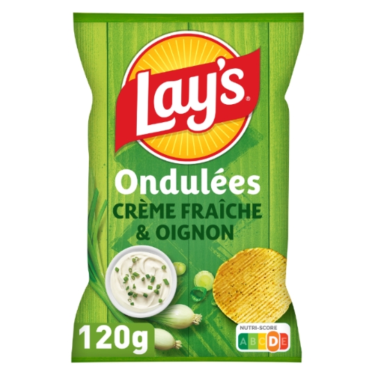Chips Ondulées Saveur Crème Fraîche et Oignon LAY'S