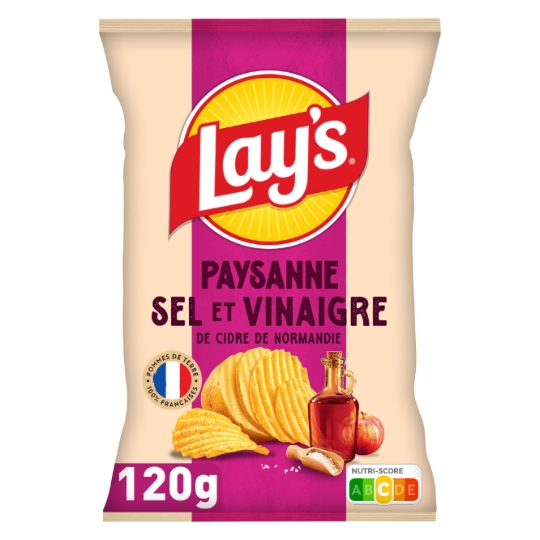Chips Recette Paysanne saveur Sel et Vinaigre de cidre de Normandie LAY'S