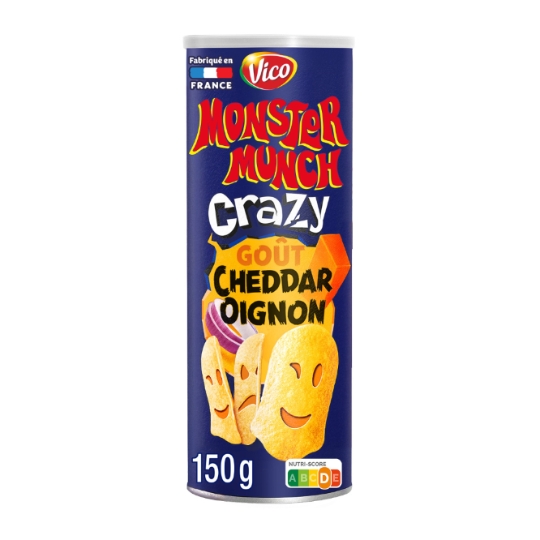 Biscuits Apéritifs Tuiles Saveur Cheddar Oignons Crazy MONSTER MUNCH