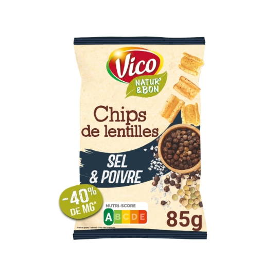 Chips de Lentilles Saveur Sel et Poivre NATUR' & BON VICO