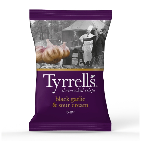 Chips Pommes de Terre Saveur Ail Noir et Crème Fraîche TYRRELL'S