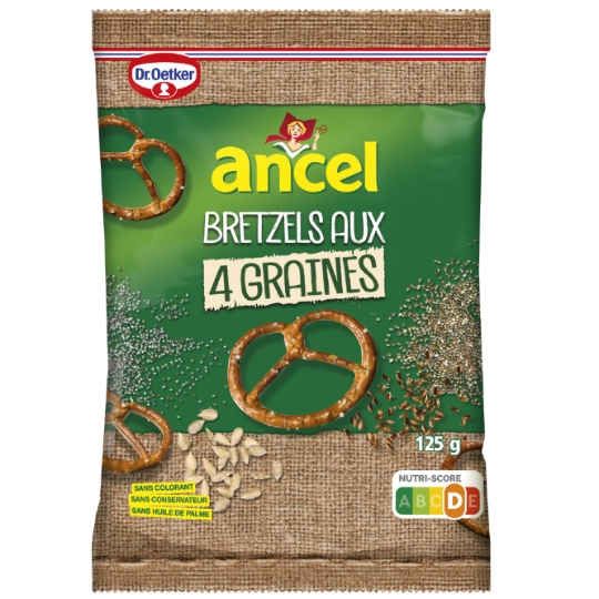 Biscuit apéritif bretzels maxi aux 4 graines ANCEL