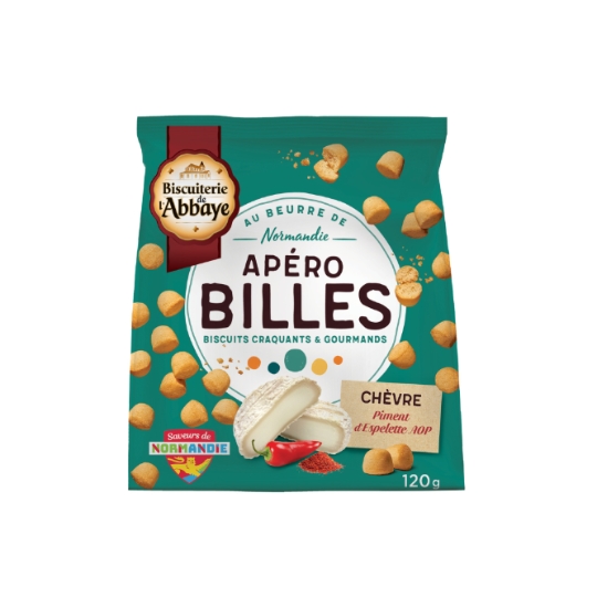 Biscuits Apéritifs Apéro Billes Chèvre et Piment d'Espelette BISCUITERIE DE L'ABBAYE