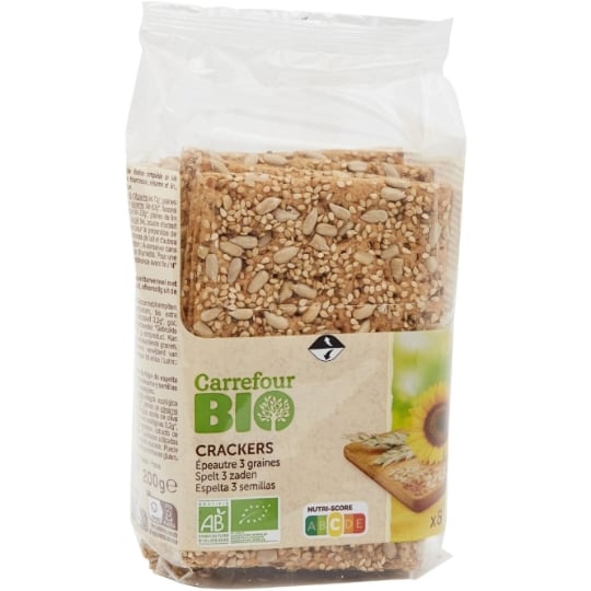 Crackers Epeautre Trois Graines Bio CARREFOUR BIO