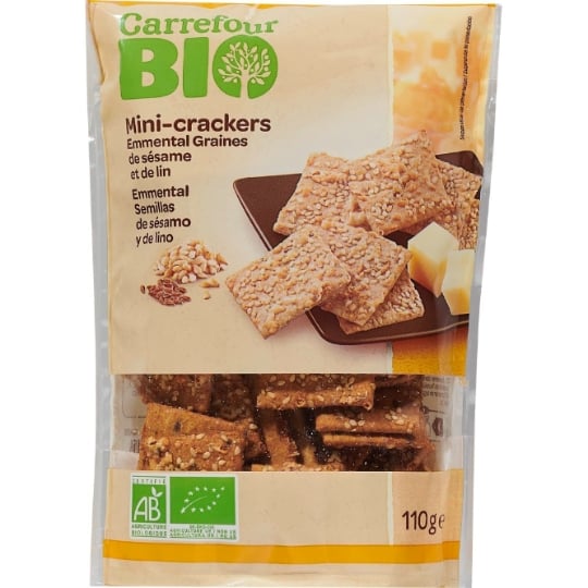 Mini-crackers  emmental sésame lin Bio CARREFOUR BIO