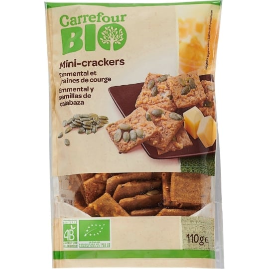 Crackers Mini Emmental et Graines de Courge Bio CARREFOUR BIO