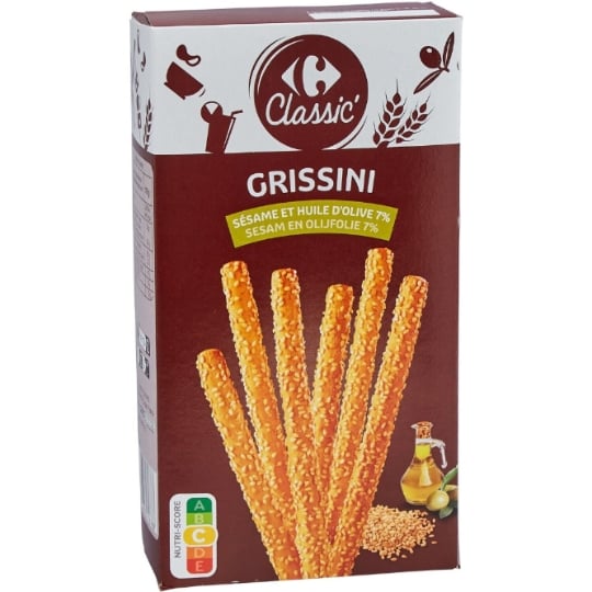 Gressins Sésame et Huile d'Olive CARREFOUR CLASSIC'