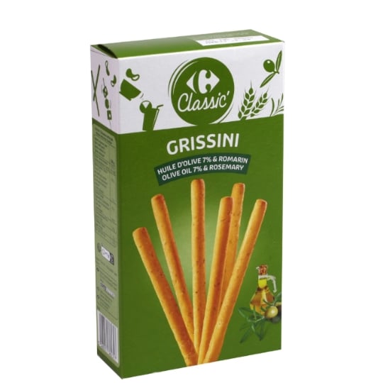 Gressins huile d'olive romarin CARREFOUR CLASSIC'