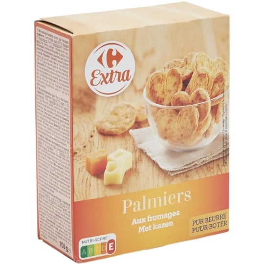 Biscuits apéritif palmiers fromages CARREFOUR EXTRA