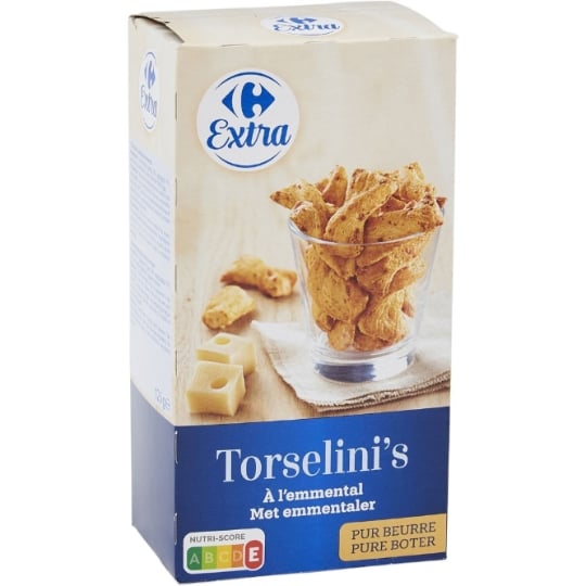 Biscuits Apéritifs Mini Torsades Feuilletées Emmental CARREFOUR EXTRA