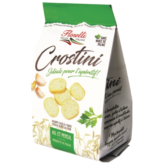Biscuits apéritifs crostini ail & persil FLORELLI