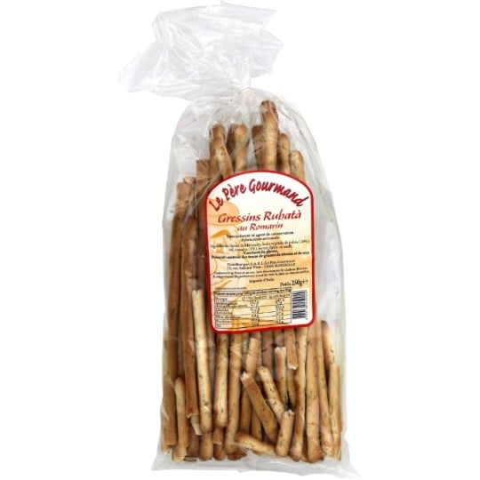 Biscuits apéritif gressins romarin LE PERE GOURMAND