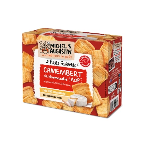 Biscuits Apéritifs Feuilletés Camembert et Sel de Guérande AOP MICHEL ET AUGUSTIN