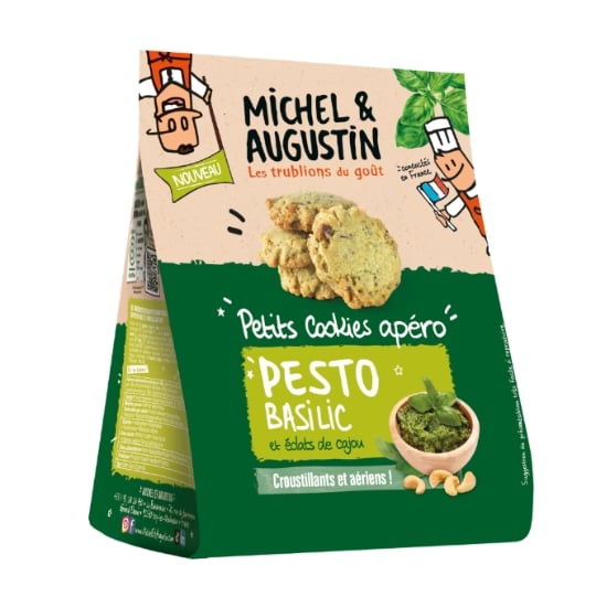 Biscuits Apéritifs Cookies Pesto et Basilic MICHEL ET AUGUSTIN