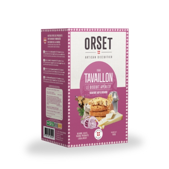 Biscuit Apéritif Vrai Tavaillon au Beaufort AOP et aux Oignons ORSET ARTISAN BISCUITIER