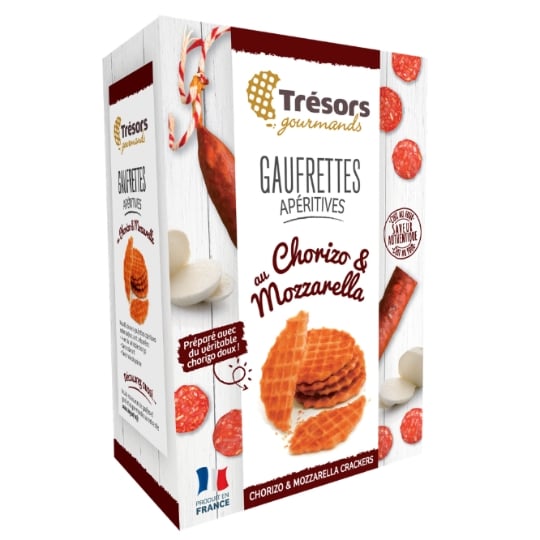 Biscuits apéritifs gaufrettes chorizo mozzarella TRESORS GOURMANDS