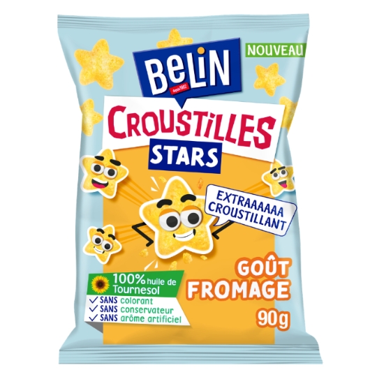 Biscuits apéritifs gout fromage Croustilles Stars BELIN