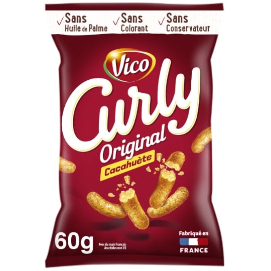Biscuits Apéritifs Soufflés à la Cacahuète CURLY