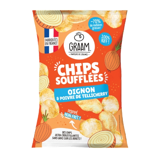 Chips soufflées oignon et poivre de Tellicherry GRAAM