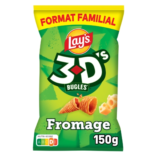 Biscuits apéritifs goût fromage bugles 3D LAY'S
