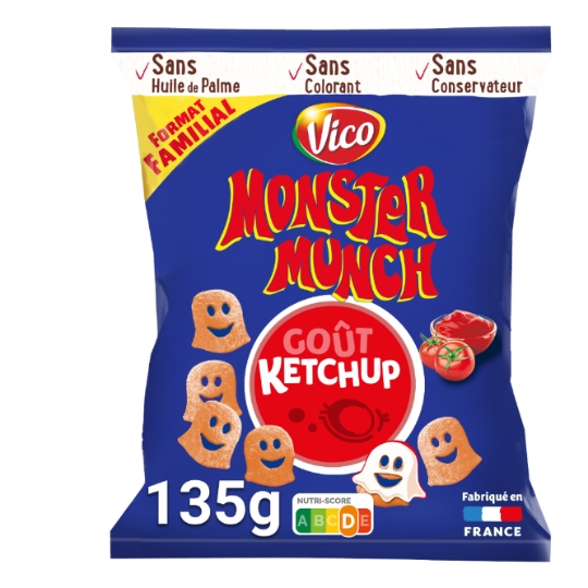 Biscuits apéritifs Goût Ketchup MONSTER MUNCH