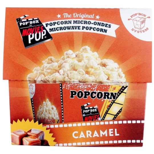 Popcorn micro ondes Pop'Box Au Caramel MOVIES POP