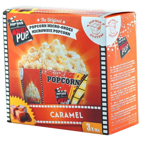 Popcorn micro ondes Pop'Box Au Caramel MOVIES POP