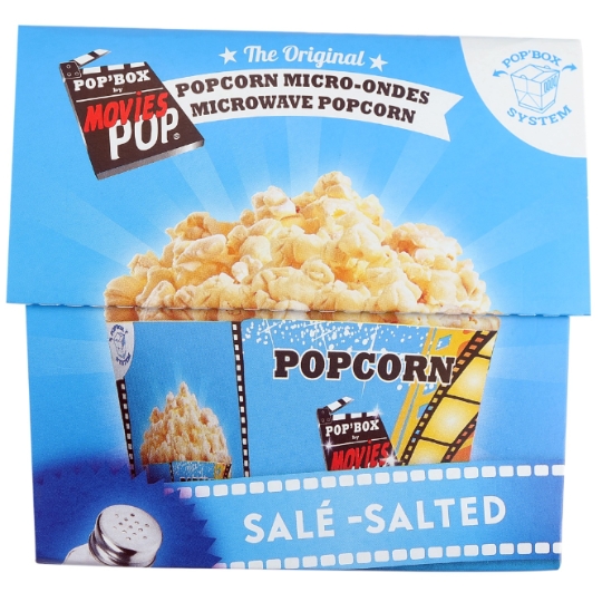 Popcorn micro ondes Pop'Box Salé MOVIES POP