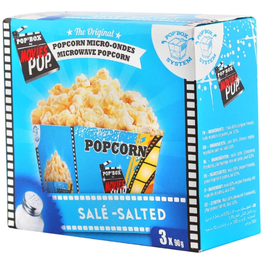 Popcorn micro ondes Pop'Box Salé MOVIES POP