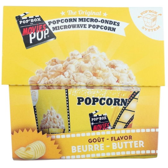 Popcorn micro ondes Pop'Box Goût Fromage MOVIES POP