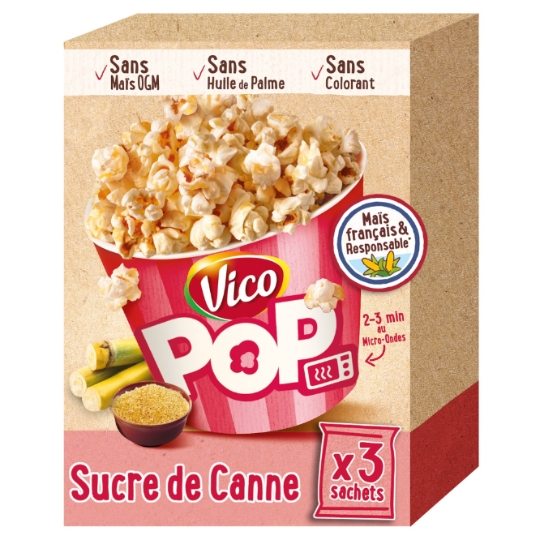 Pop-Corn Sucre de Canne Micro-Ondes VICO
