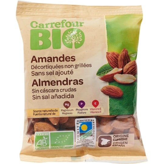 Amandes  décortiquées non grillées Bio CARREFOUR BIO